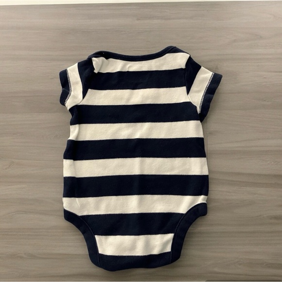 3/$22 Baby Gap & Baby V Diaper Shirt Set of 2 Jump Frog Striped Short Sleeve - Picture 4 of 7